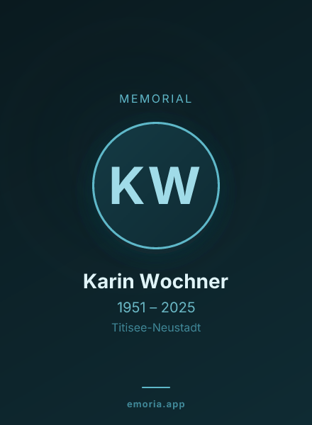 Memorial portrait of Karin Wochner
