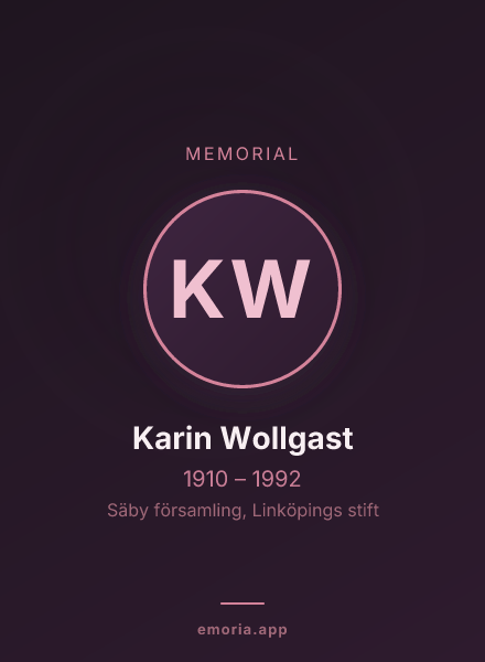 Memorial portrait of Karin Wollgast