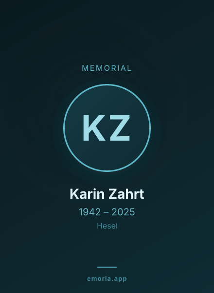 Memorial portrait of Karin Zahrt