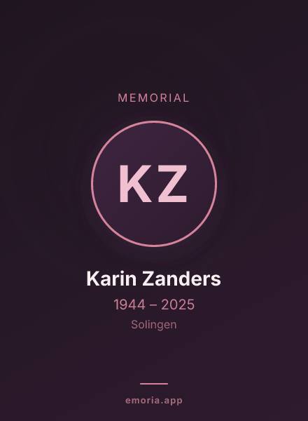 Memorial portrait of Karin Zanders
