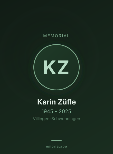 Memorial portrait of Karin Züfle