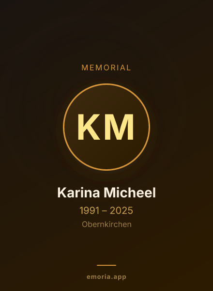 Memorial portrait of Karina Micheel
