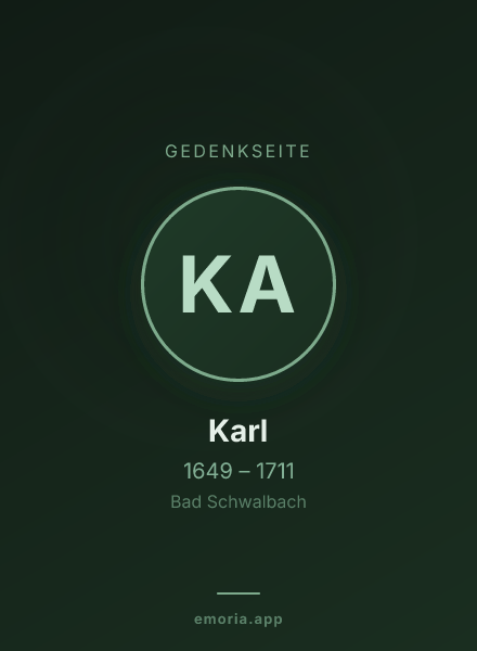 Gedenkportrait von Karl
