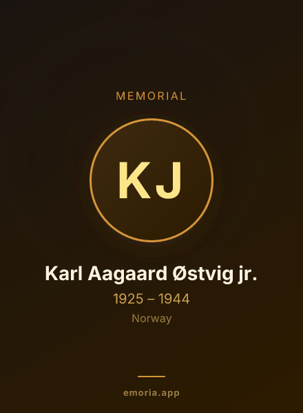 Memorial portrait of Karl Aagaard Østvig jr.