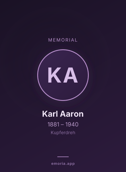 Memorial portrait of Karl Aaron