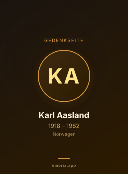 Gedenkportrait von Karl Aasland