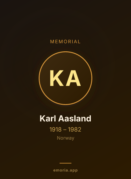 Memorial portrait of Karl Aasland