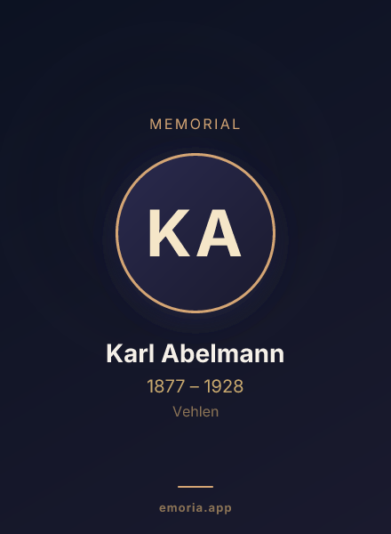 Memorial portrait of Karl Abelmann