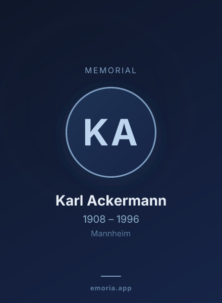 Memorial portrait of Karl Ackermann