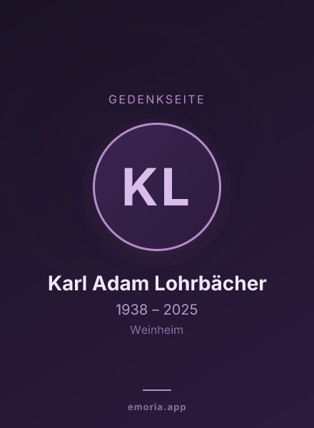 Gedenkportrait von Karl Adam Lohrbächer