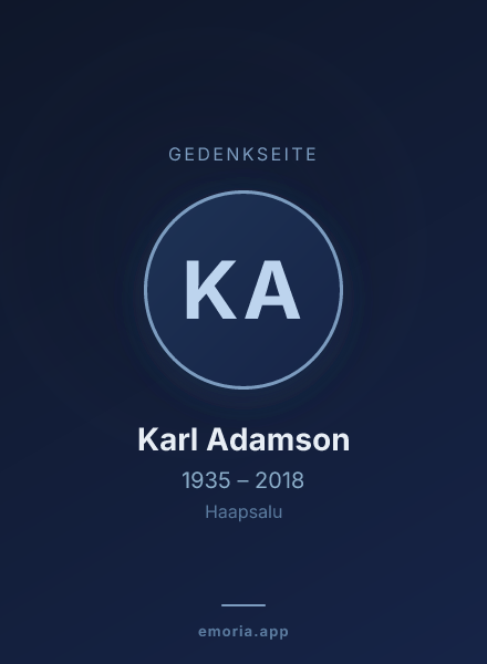 Gedenkportrait von Karl Adamson