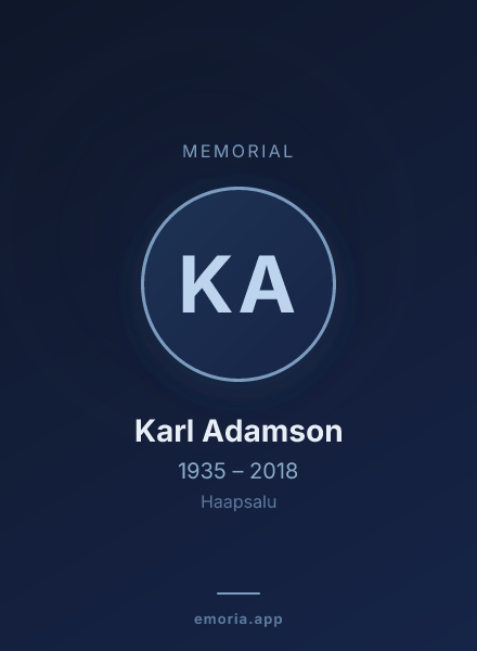 Memorial portrait of Karl Adamson