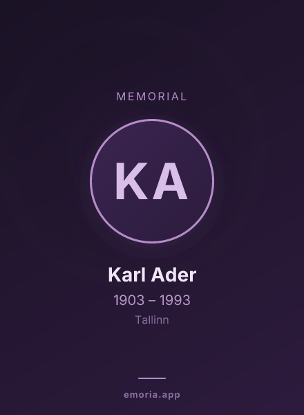 Memorial portrait of Karl Ader