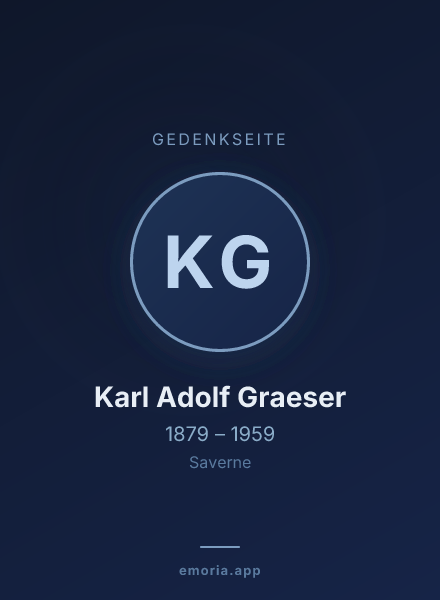 Gedenkportrait von Karl Adolf Graeser