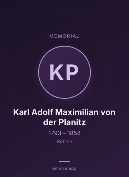 Memorial portrait of Karl Adolf Maximilian von der Planitz