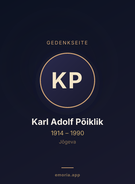 Gedenkportrait von Karl Adolf Põiklik