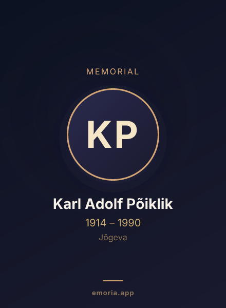 Memorial portrait of Karl Adolf Põiklik