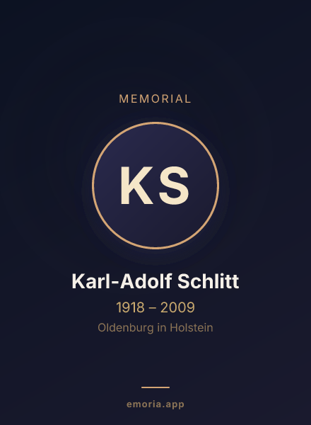 Memorial portrait of Karl-Adolf Schlitt