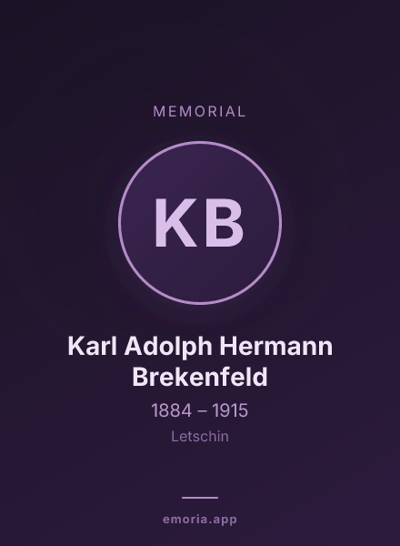 Memorial portrait of Karl Adolph Hermann Brekenfeld