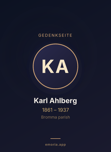 Gedenkportrait von Karl Ahlberg