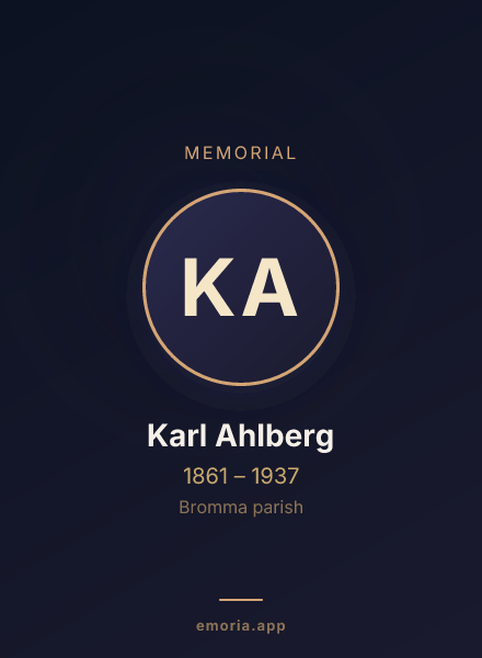 Memorial portrait of Karl Ahlberg