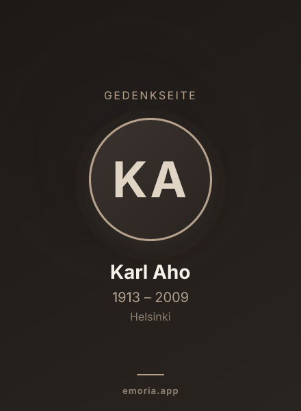 Gedenkportrait von Karl Aho