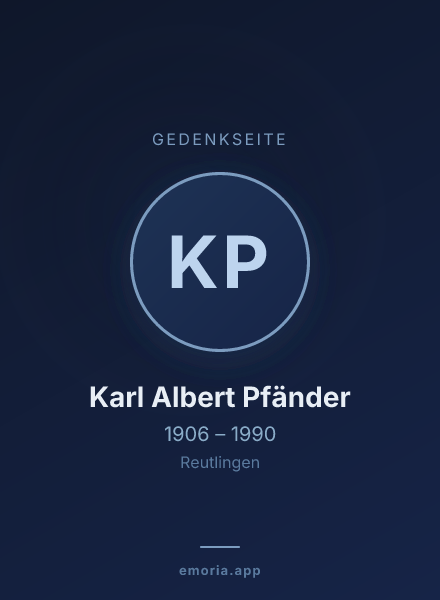 Gedenkportrait von Karl Albert Pfänder