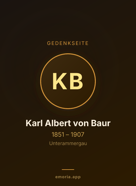 Gedenkportrait von Karl Albert von Baur