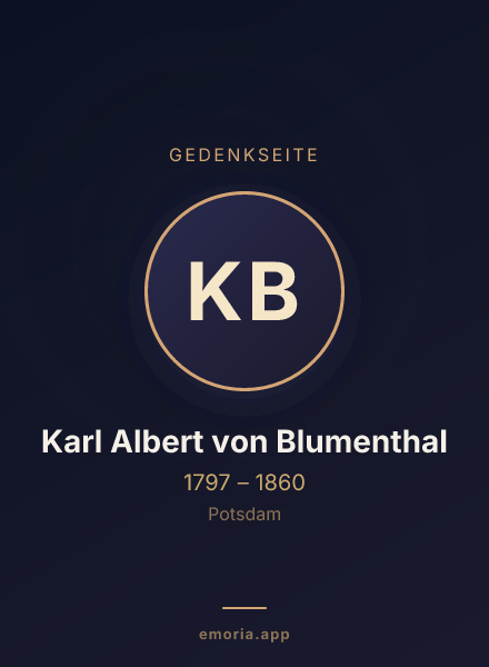Gedenkportrait von Karl Albert von Blumenthal