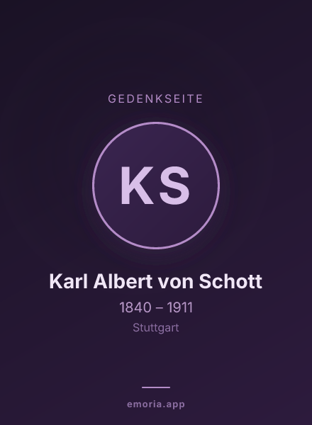 Gedenkportrait von Karl Albert von Schott