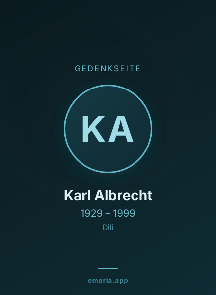 Gedenkportrait von Karl Albrecht