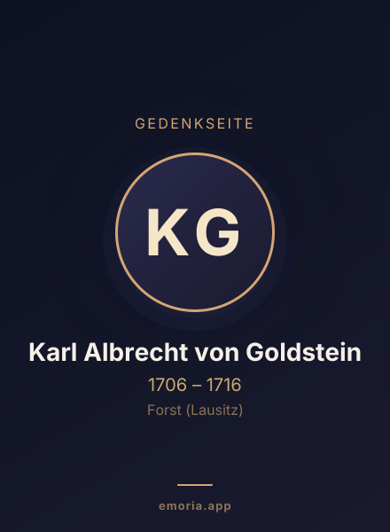 Gedenkportrait von Karl Albrecht von Goldstein