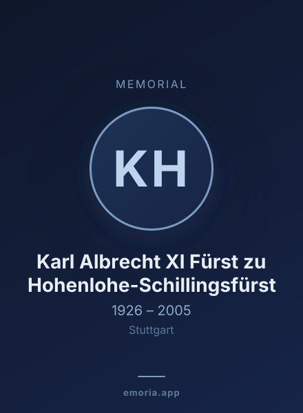Memorial portrait of Karl Albrecht XI Fürst zu Hohenlohe-Schillingsfürst