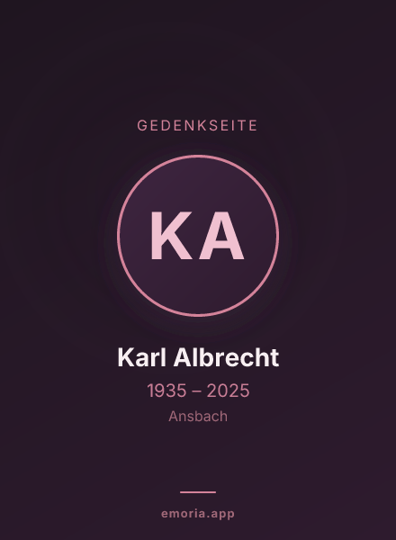 Gedenkportrait von Karl Albrecht