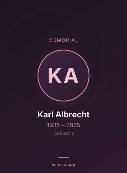 Memorial portrait of Karl Albrecht