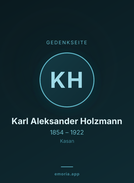 Gedenkportrait von Karl Aleksander Holzmann