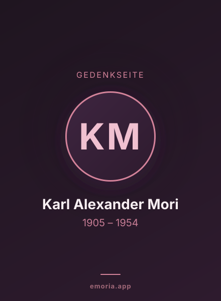 Gedenkportrait von Karl Alexander Mori