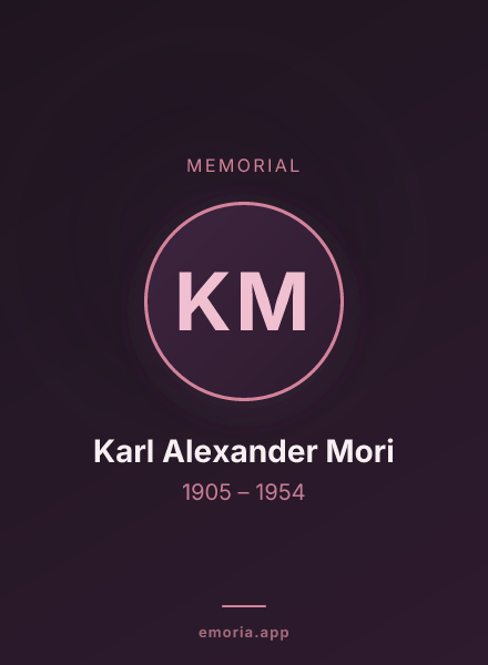 Memorial portrait of Karl Alexander Mori