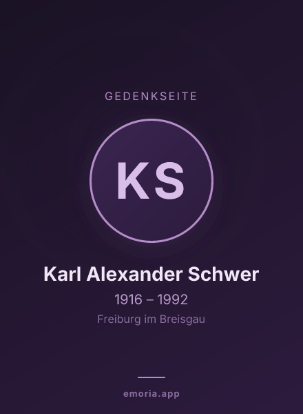 Gedenkportrait von Karl Alexander Schwer