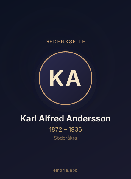 Gedenkportrait von Karl Alfred Andersson