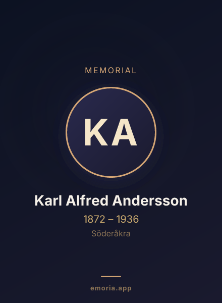 Memorial portrait of Karl Alfred Andersson