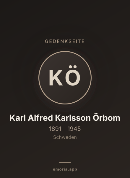 Gedenkportrait von Karl Alfred Karlsson Örbom