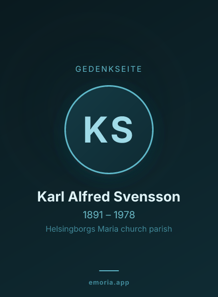 Gedenkportrait von Karl Alfred Svensson