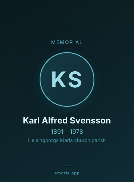 Memorial portrait of Karl Alfred Svensson