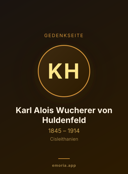 Gedenkportrait von Karl Alois Wucherer von Huldenfeld