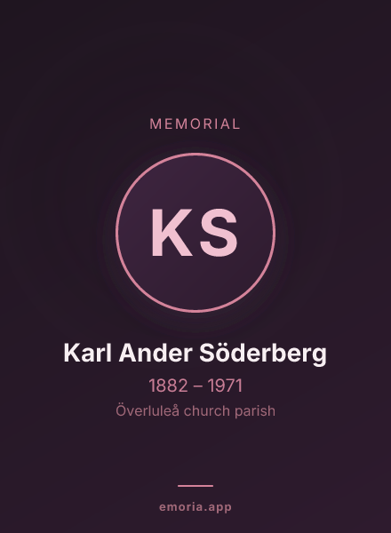 Memorial portrait of Karl Ander Söderberg
