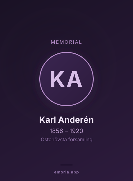 Memorial portrait of Karl Anderén
