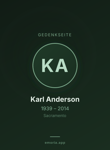 Gedenkportrait von Karl Anderson