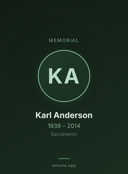 Memorial portrait of Karl Anderson