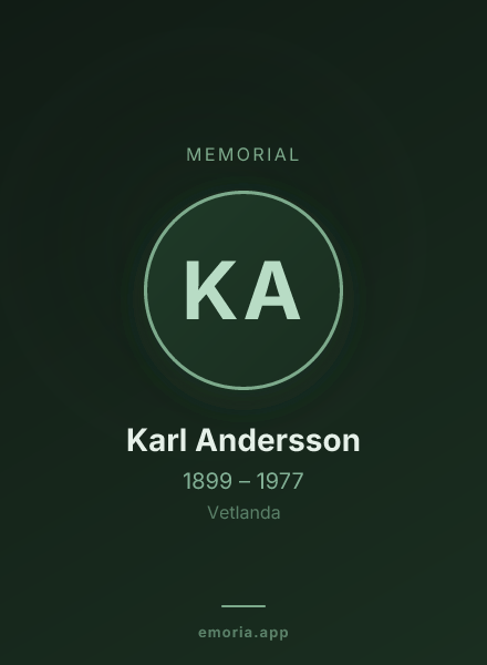 Memorial portrait of Karl Andersson
